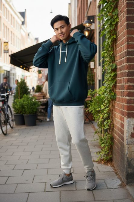 Everyday Relaxed Hoodie Print M Dark Dusty Teal - Image 4