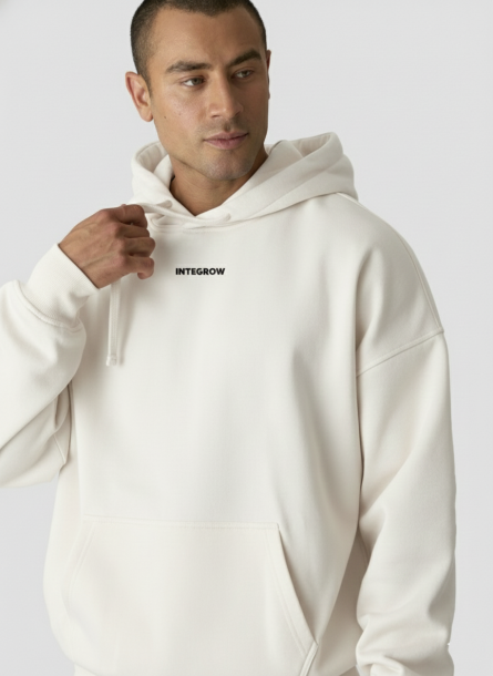 Everyday Relaxed Hoodie White Print Black - Image 4