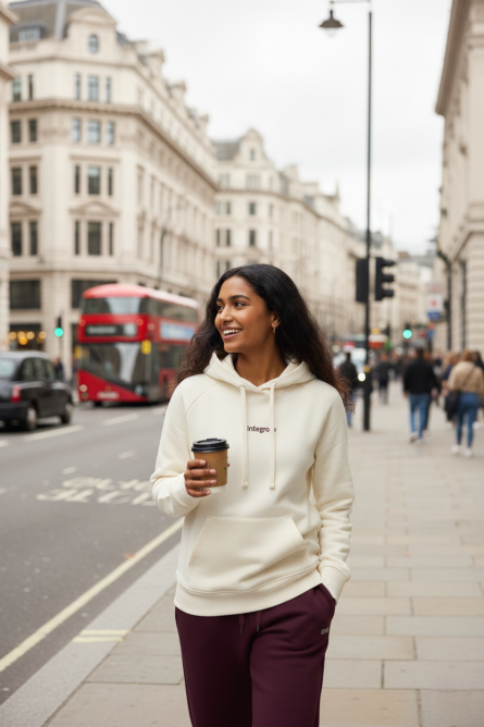 Everyday Hoodie Print Cream Man & Women - Image 7