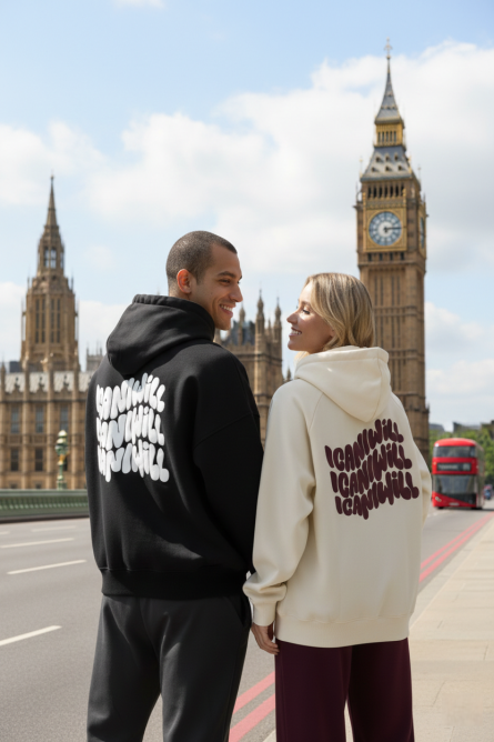 Everyday Hoodie Print Cream Man & Women - Image 5